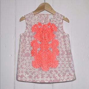 CREWCUTS EUC 100% Cotton Embroidered Floral Sleeveless Blouse